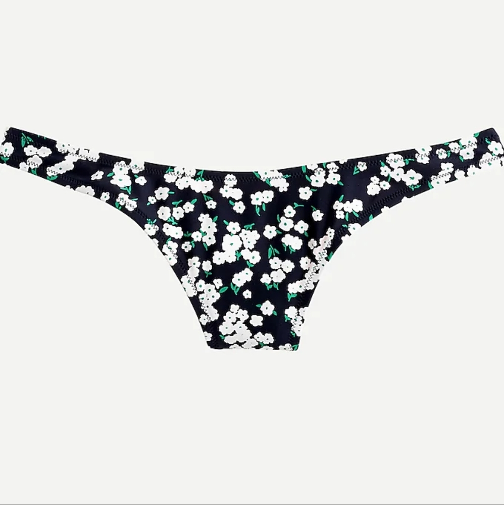 J.Crew plus floral high cut bikini bottoms, 2XL, blue/ White - Picture 2 of 10
